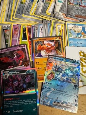 Pokemon TCG Trading Card Game Mixed Cards Lot includes deck box holo and more